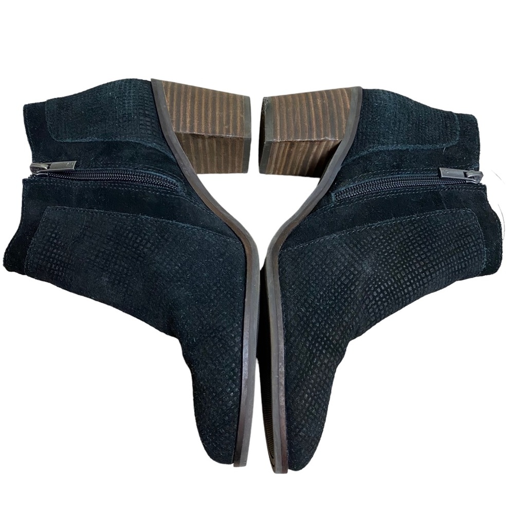 Lucky Brand Women's Black Suede Ponic Ankle Boots Booties Sz 9-Block Heel - Picture 3 of 5